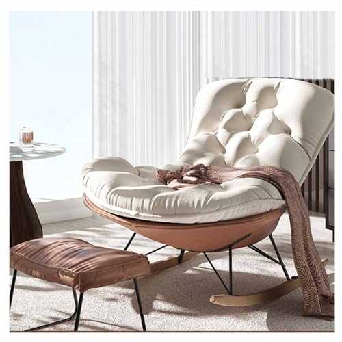 OmepS Upholstered Relaxing Recliner Armchair Living Room Reclining Modern Armchair, Leisure Rocker Lounge Chair For Living Room Bedroom Nursery Steel Frame Anti-tilt Design