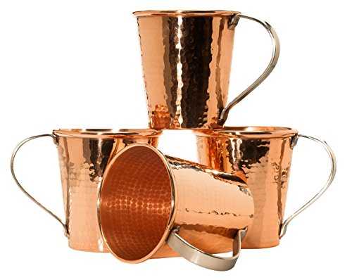 Sertodo Copper CMM-18-4 Moscow Mule Mugs, Copper, Stainless Steel Handle