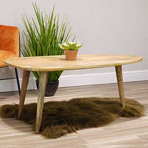 Aztec Solid Mango Wood Coffee Table | Side Table with Curved Edges