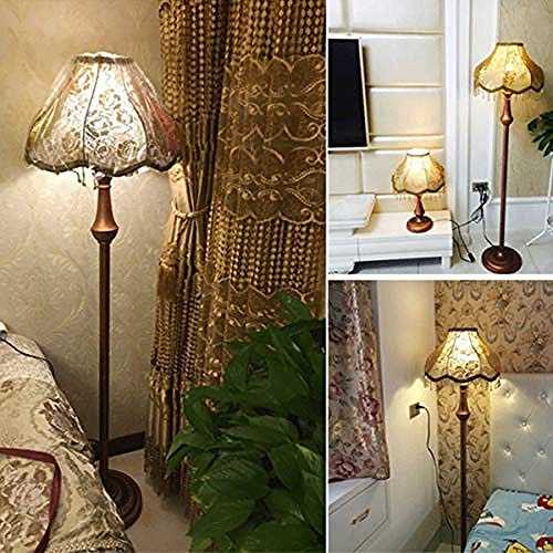 chushi Uplighter floor lamp Floor Lamp Brass Floor Lamp Elegant Interior Living Room And Bedroom Interior High Arch Base Antique Lamp With Fabric Shade And Foot Switch Table Lamps Zzib
