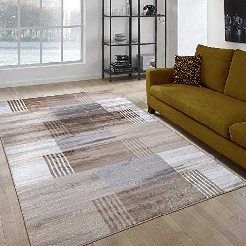 A2Z Rug|Paris 1948 Check Cream Beige Pattern|Conservatory Foyer Front Room Area Rug|Soft Short Pile 240x330cm - 7'10"x10'10"ft|Overall Extra Large Area Carpet