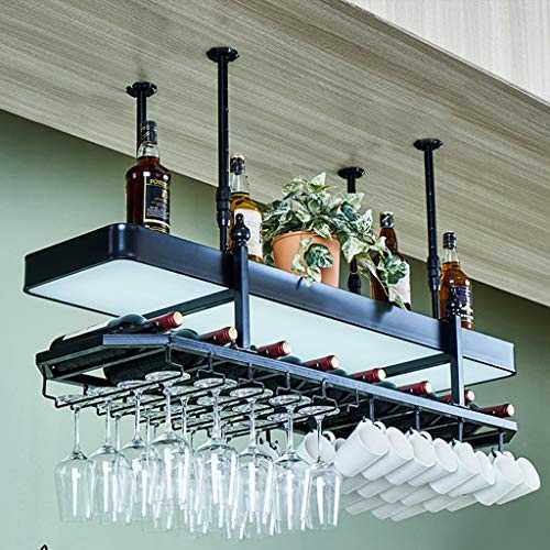 LIYANJJ 2-Layer High-End Wine Rack Adjustable Ceiling Decoration Shelf Stemware Holder to Hang Cocktail or Champagne Flutes for Kitchen, Bar, Pubs or Restaurants Rack
