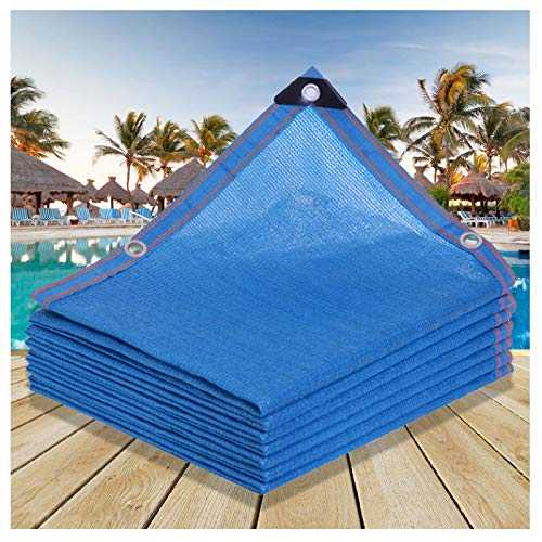LIFEIBO Shading Net,Shade Net Shade Sun Protection Anti-UV Courtyard Cover Swimming Pool Roof Plant Tent Camping Canopy With Perforations, 50 Sizes (Color : Blue, Size : 8x10m)