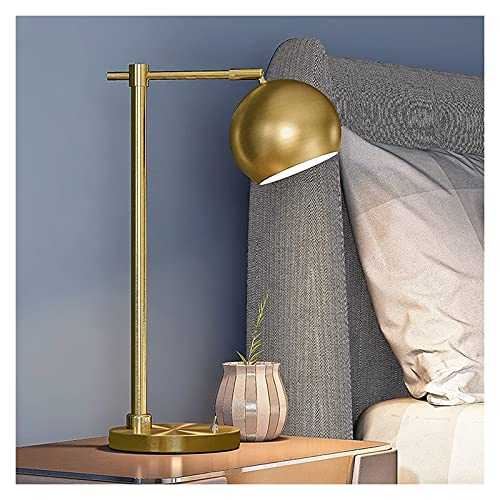YQCX Smart Bedside Table Lamp Metal Lamp Antique Arc Standing Lamp Adjustable Flexible Swivel Arms Bedside Reading Lamp Vintage Task Lamp with Brass for Living Room Table Lamp Char