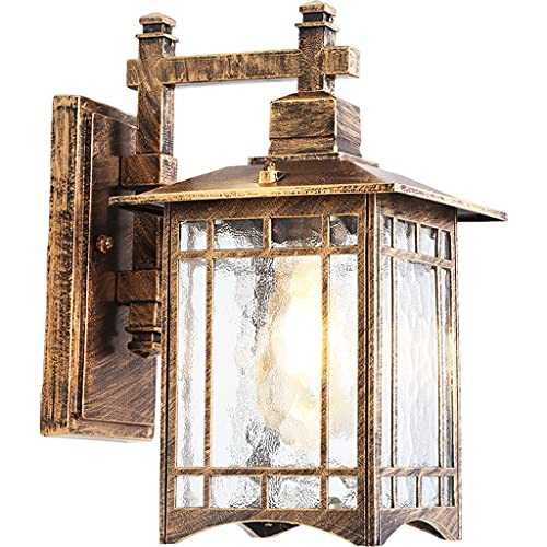 WDSHY Chinese Style Outdoor Waterproof Courtyard Wall Lamp Outdoor Retro Outdoor Balcony Exterior Wall Door Decoration Lamp (Color : A)