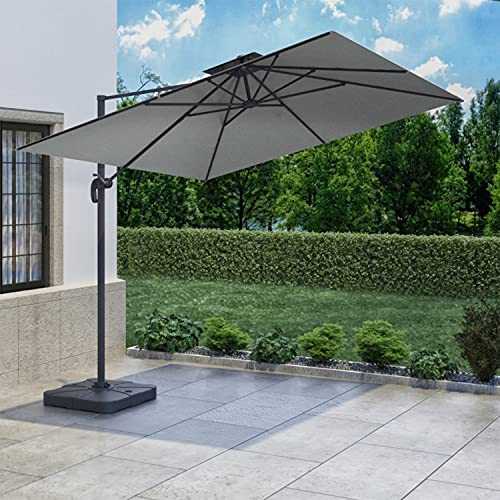 3x3m Grey Square Cantilever Parasol with Base and Cover Included - Aspen Outdoor