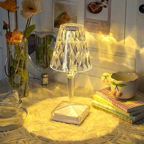 Dream Crystal Table Lamp /Touch Control Table Lamp 3 Colors Dimmable USB Port Complete with 5W LED Dimmable Glass Table lamp for, Bedroom/Living Room/Reading/Dining Room/Coffee Table /Bar