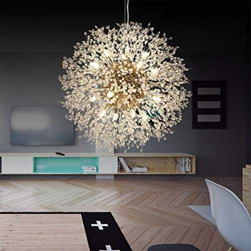 AIBOTY Chandeliers, Modern Wrought Iron LED Crystal Dandelion Hanging Lamp 47 Inches High Island Pendant Lighting Ceiling Light for Kitchen Island,16 heads