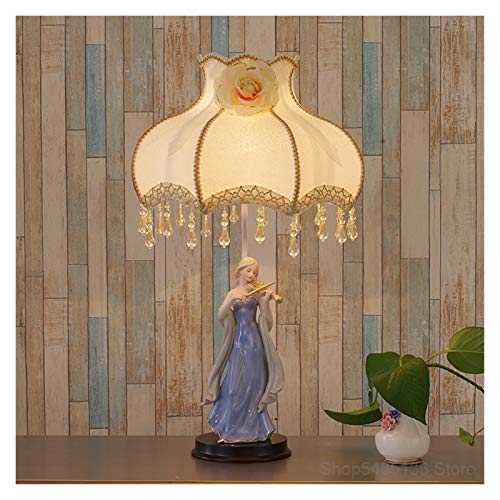 Table Lamp European LED Table Lamp for Bedroom Bedside Princess Living Room Table Light Creative Children Room Art Deco Gift Light Fixtures (Lampshade Color : C)