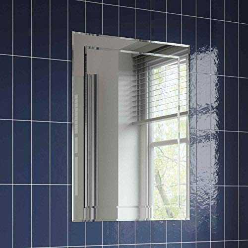 Bathroom Mirror Bevelled Rectangle Frameless Wall Mounted Luxury 500 x 700mm