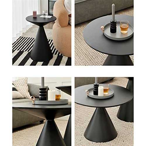 zxb-shop Coffee Table Modern Wrought Iron Round Coffee Table Bedroom Living Room Office Side Table Sofa Storage Side Table Small coffee table (Color : B)