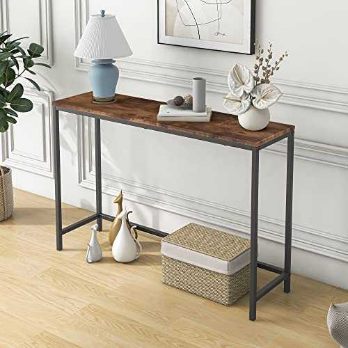 BOFENG Thin Console Sofa Tables for entryway,Wood Frame Sofa Couch Table,Long Side Table Hallway Table End Entrance Table Computer Desk Window Table for Plants Indoor,Slim Coffee Table