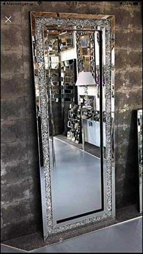 Fabulous Mirrors - Gatsby Crystal Diamond Silver Bevelled Wall Mirror *choice of size* (70cm x 180cm)