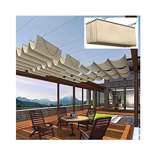 XYUfly20 Terrace Sunshade Canopy Telescopic Shade Sail Shading, Dustproof, Breathable Outdoor And Courtyard Activity Areas, Corridors And Corridors For Shading (Color : Beige, Size : 1.3x6m)