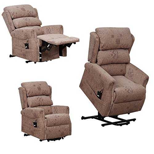 Oldbridge riser recliner chair electric rise lift mobility lift armchair - Biscuit Mosaic Fabric