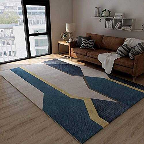 ZCYY restaurant Rectangular Carpet for Living Room, Blue and BEIGE, DOES NOT Fade and is durable bedroom carpets gaming rug for boys bedroom 180x280cm 5ft 10.9" X9ft 2.2"