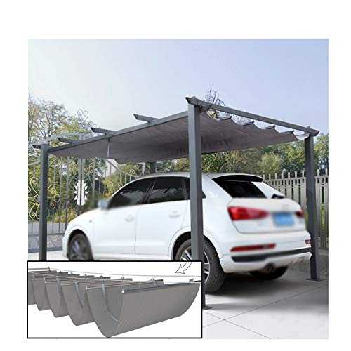 LJIANW Sun Shade Sail, Retractable Wave Shade Sails, U Shaped Size Sliding Roller Blind With Mounting Kit, Easy To Install For Pergola Cover Glass House Canopy (Color : Gray, Size : 0.9x3m)