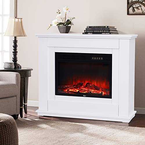 DKIEI Electric Fireplace Suite Electric Fires 1800W with Remote Control Timer Adjustable Thermostat and Flame Effect 2 Heat Settings 1000x825x279mm