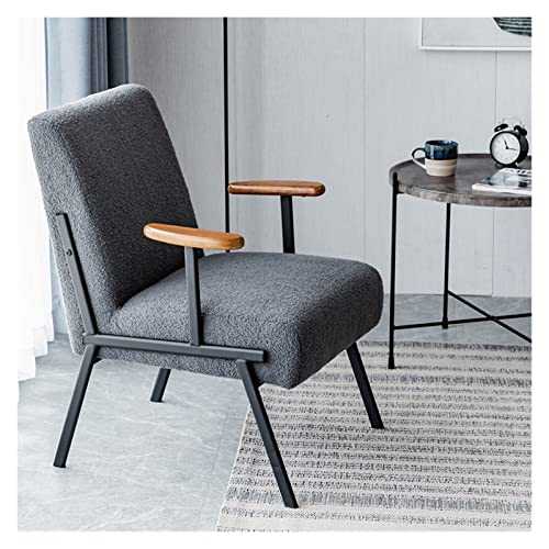 KESHUI Living Room Relax Armchair Modern Luxury Lambswool Small Single Sofa Design Soft Reception INS Waiting Chair For Beauty Salon (Color : Type B grey)