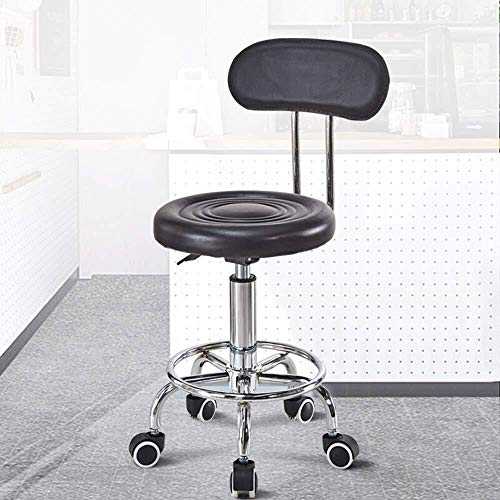 KINGXH Breakfast Dining Stools Bar Chairs Bar Stools — Bar Chairs Black Swivel Adjustable Hydraulic Bar Chairs Counter Height Stool Suit Compatible with Bars Kitchen Counters Coffee Shops. Comfo