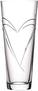 DIAMANTE Heart in Heart Hand Cut Crystal vase with Swarovski Crystals 30cm Tall Vase