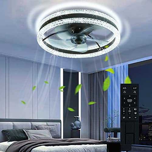 Ceiling-Fan with Lights and Remote-Control, Modern Ceiling Lights Dimmable 48W, Fan Lighting for Living Room, Bedroom
