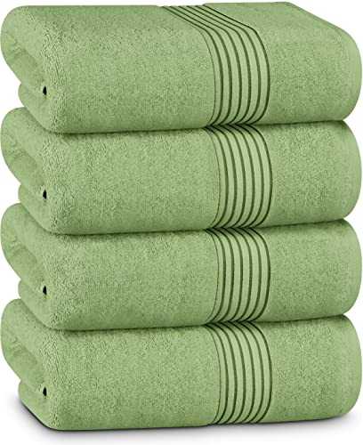 Utopia Towels 700 GSM Cotton 27-Inch-by-54-Inch  Bath Towel Set, Set of 4, Sage Green