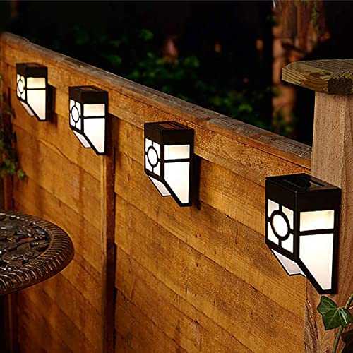 CUQOO Solar Wall Lights Outdoor 8 Pack - Solar Fence Lights Outdoor Lighting - LED Waterproof Solar Garden Lights for Fence, Deck Patio, Front Door, Stair, Yard & Driveway Path in Warm White
