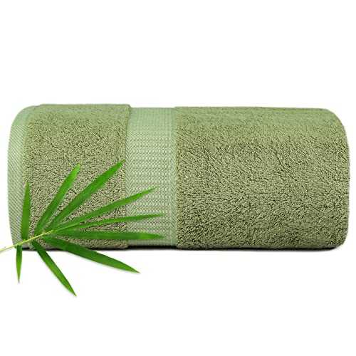 CANFOISON Bamboo Bath Sheet for Body, 1 Pack Pine Green Extra Large Bath Sheet Towel for Adult Kids Baby Luxury Super Soft Highly Absorbent Oversized Bathroom Towels 35" x 70"