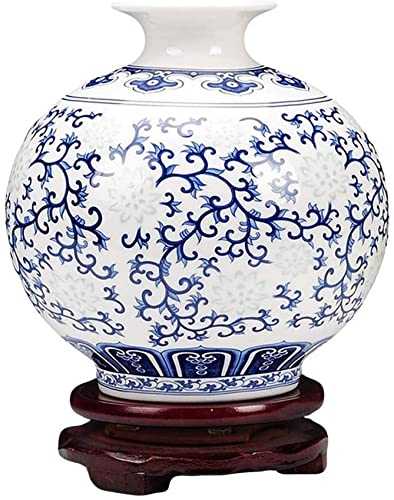 Ceramic Vase Blue And White Chinese Vase, Plant Containers Accessories Small Vase Ceramics Blue And White Exquisite Bone China Thin Tire Classical Modern Chinese Living Room Table Decoration 8-15
