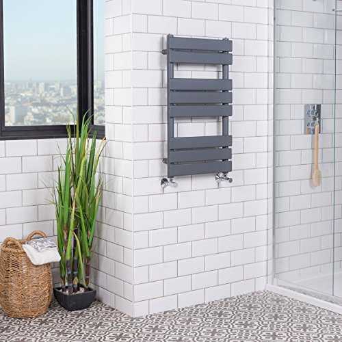 WarmeHaus Designer Bathroom Flat Panel Heated Towel Rail Radiator - 800 x 450 mm Sand Grey Juva