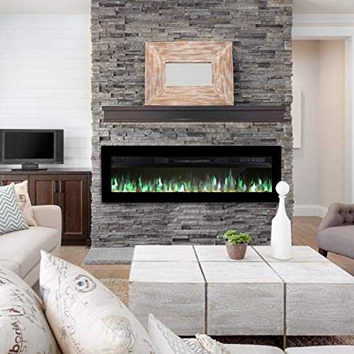 MachenFlame Electric Fireplace Insert Wall Mounted freestanding Heater with Remote Control,1800/900W (Black, 40 inch)