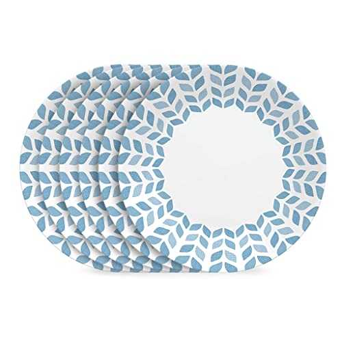 Corelle Global Collection Vitrelle 6-Piece Dinner Plate Set, Triple Layer Recycled Glass, Lightweight Eco-Friendly Round 10-1/4-Inch Plates Set, Northern Pines