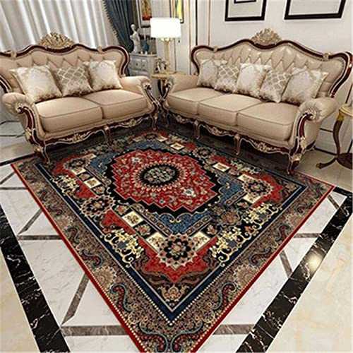 ZHhan Collection Traditional Area Rug - Distressed Vintage Persian Oriental Area Rug Small Accent Throw Low Pile Rugs Floor Carpet for Door Mat Non-Shedding Stain Resistant Living Room Bedroom Runner