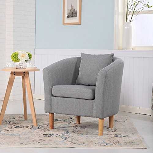 York Fabric Tub Chair Armchair Dining Living Room Office Reception Light Grey