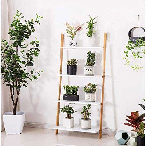 CHOUCHOU Shelves Bamboo plant stand, bookshelf, shelf wall, storage shelf, bamboo display stand (width: 43 / 53cm),Size:W:43CM Flower Pot Rack (Size : W:53CM)
