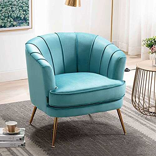 Artechworks Modern Velvet Tub Chair Armchairs Barrel Accent Occasional Lounge Chair with Gold Metal Legs,Curved Tuffted Single Sofa for Living Room,Bedroom,Home Office,Reception,Teal Green