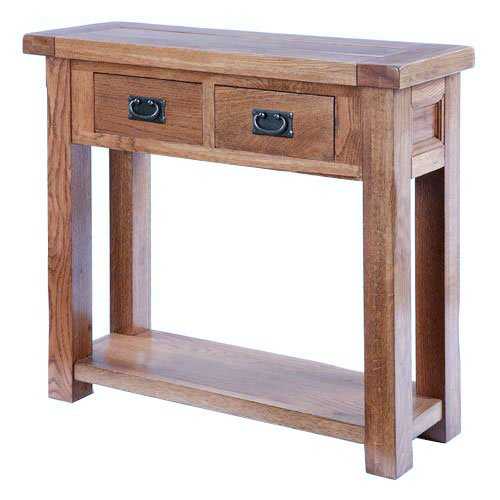 Mercers Furniture Rustic Oak 2-Drawer Console Table - Oak