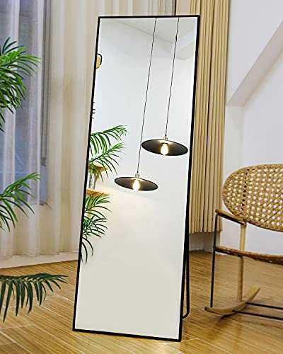 osemy Framed Full Length Mirror 64" x21" Rectangle Shatter-Proof Mirror/Floor Free Standing/Hanging/Leaning/Against Wall Mirror for Dressing Bedroom Locker Room