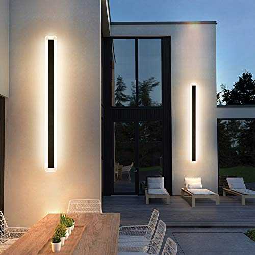 ShiSyan Wall Lamp Outdoor Wall Lamp Waterproof Villa Garden Wall Washer Light Led Strip Light Minimalist Line Light Porch IP65 Sconce Light Bedroom (Color : L 120cm, Emitting Color : Dimmable)