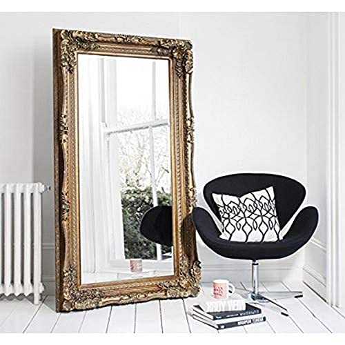 UniqueChic Furniture FRENCH CARVED GOLD LOUIS LEANER MIRROR