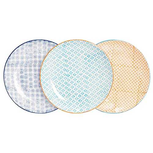 Nicola Spring Patterned Dinner Plates - 255mm (10 Inches) - 3 Designs - Box Of 6