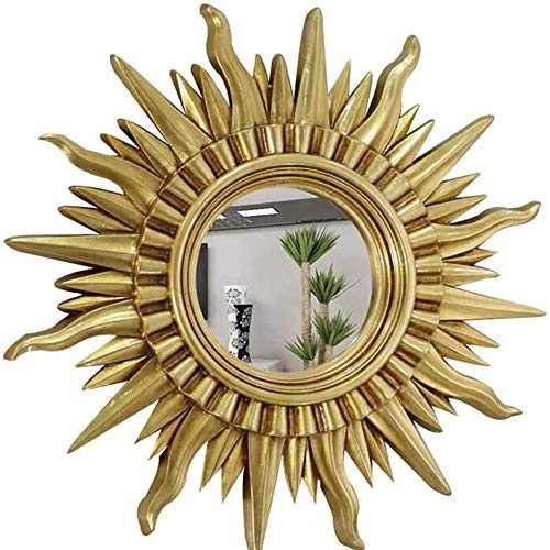 genral Sunflower Wall Mirror Gold Leaf Sunburst Mirror Midcen Tury Mirror Round Hall Glass Mirror Antique Decor 71cm