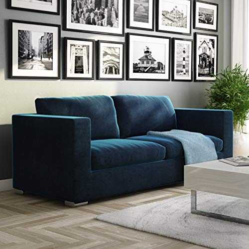 Clara Navy Blue Velvet 3 Seater Sofa
