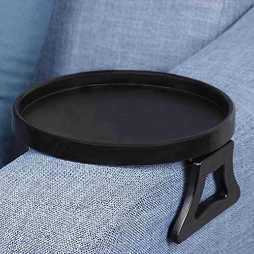 Emoson Sofa Armrest Clip Tray, Side Table for Remote Controls/Drinks/Gamepads Holder (Black)