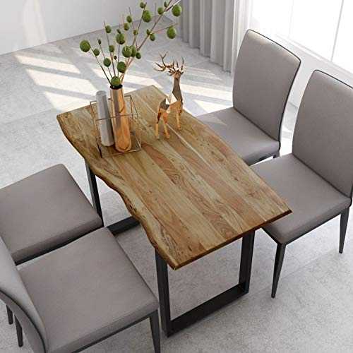 Tidyard Dining Table 4-Seater Dining Table 118x58x76 cm Solid Acacia Wood for Kitchen or Dining Room.