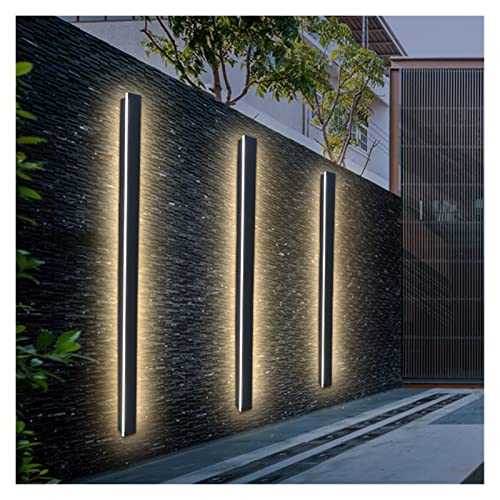 YANJ Wall lamp Modern Waterproof LED Long Strip Wall Lamp Outdoor IP65 Aluminum Porch Garden Sconce Villa Bedroom 110/220V Wall Light Luminaire (Color : Waterproof, Emitting Color : Warm)