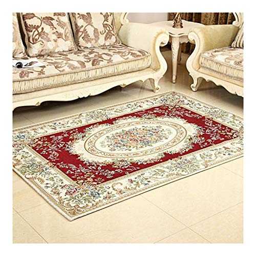 Rug Rectangle Home Short Velvet Thin Carpet Beige Red Oriental Persian Style Rug Living Room Dining Room Thickening Soft Carpet Easy To Clean 5x7 Feet ( Color : A , Size : 160x230cm(5.2x7.5ft) )