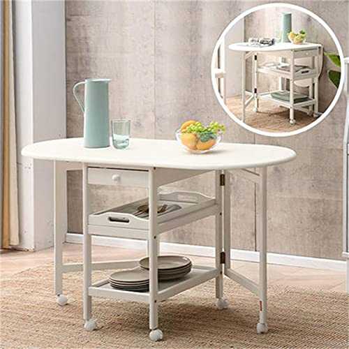 Vobajf Dining Table Solid Wood Folding Table Simple Household Dining Table Small Apartment Dining Table Round Table Retractable Simple Small Square Table (Color : White, Size : 131x60x75cm)