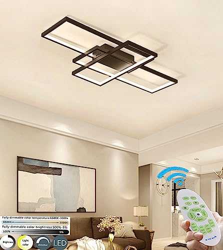 LED Bedroom Ceiling Lights Modern Living Room Decor Flush Mount Ceiling Lamp Creative Square Design Chandelier Dimmable Fixture Remote Control Kitchen Island Dining Table Office Ceiling Lighting 65W